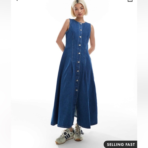 Blue Denim Maxi Dress - Picture 1 of 4